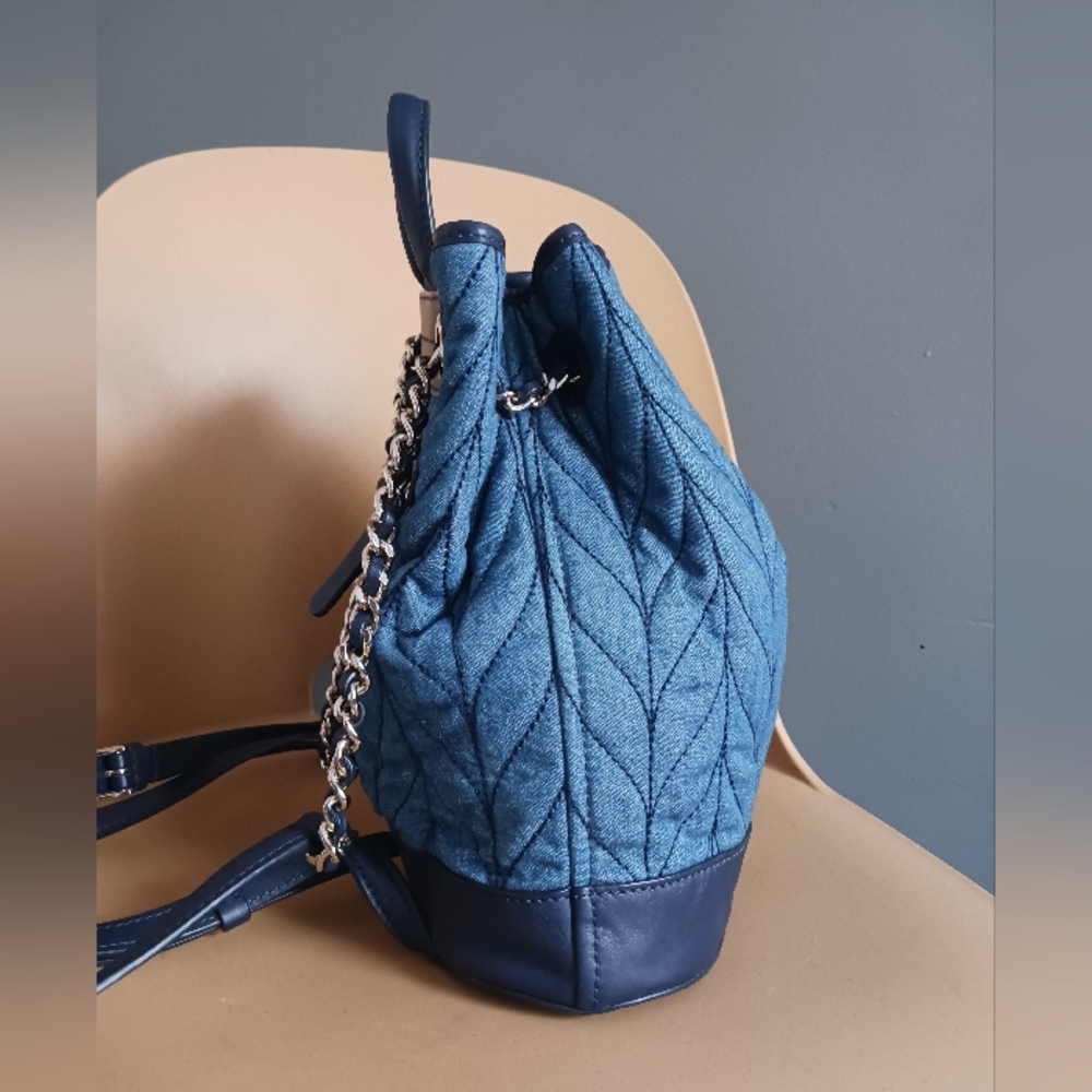 KATE SPADE BRIAR LANE QUILTED DENIM BACKPACK excellent condition - Picture 5 of 12